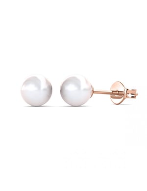 Vollmond Perlenohrringe - Rose Gold und Kristall