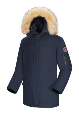 Subprime-Parka für Männer. Der Parka besteht aus hochwertigem Polyester und hat ein warmes Innenfutter. Er ist ideal für die kalten Wintermonate. Der Pelzkragen besteht aus Kunstpelz und ist abnehmbar.