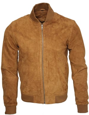 Varsity-Bomberjacke aus weichem Wildleder