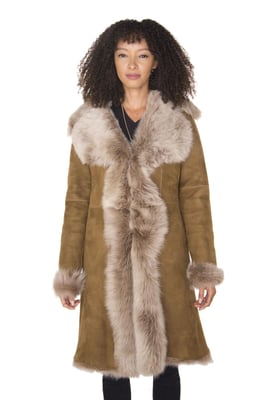 Damen-Trenchcoat aus Toscana-Schaffell-Wildleder-Tbilisi