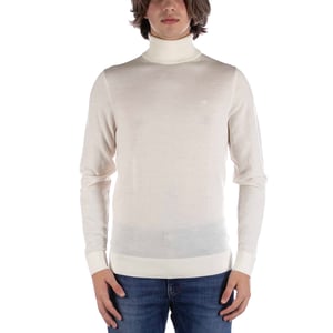 Calvin Klein Superior Rollkragenpullover aus Wolle in Creme