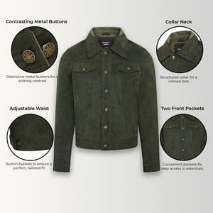 Herren Trucker Jeansjacke aus Ziegenwildleder im Westernstil - Yangon