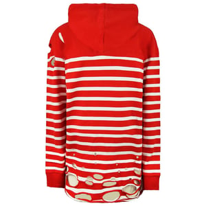 Puma x Balmain Damen-Hoodie im Distressed-Look in Rot und Weiß