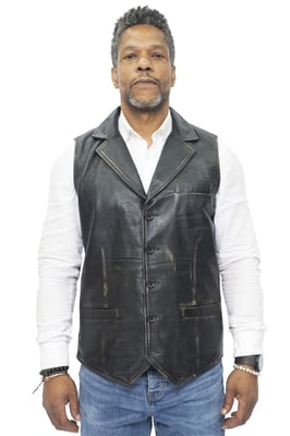 Herren Smart Classic Lederweste-Bristol
