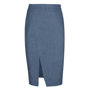Blauer Bleistiftrock im Denim-Stil