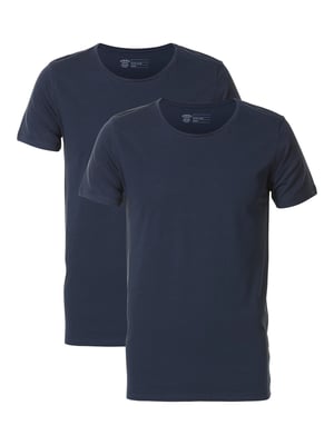 Petrol Industries - 2-er Pack Basic-T-Shirt Rundhalsausschnitt Herren - Blau