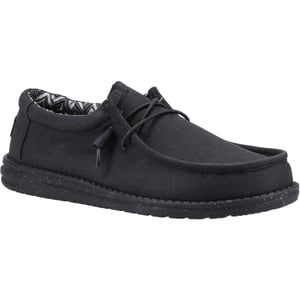 HEYDUDE Wally Canvas 100% Baumwolle Herren Schwarz Bootsschuhe