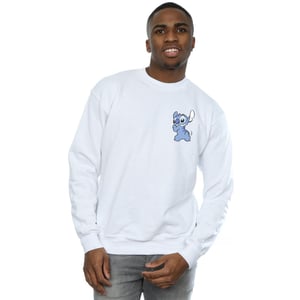 Disney - "Lilo And Stitch Stitch Backside Breast Print" Sweatshirt für Herren (Weiß)