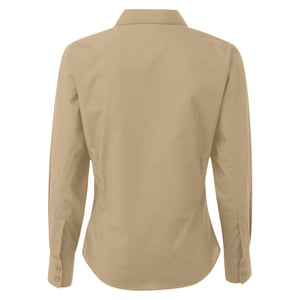 Premier Damen Popeline Bluse / Arbeitshemd, langärmlig (Khaki)