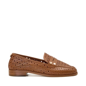 Dune Glimmered Leder Damen Loafer In Tan