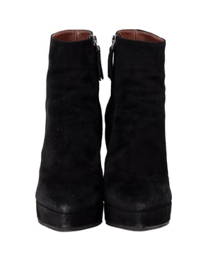 Proenza Schouler Blockabsatz-Plattformstiefel aus schwarzem Wildleder