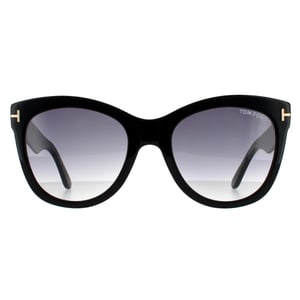 Tom Ford Cat Eye Womens Glänzend Schwarz Rauch Verlauf