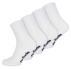 Herren Bamboo Diabetiker Knöchelsocken | Dr.Socks | Extra Wide Trainer Socken in Schwarz & Weiß - Weiß