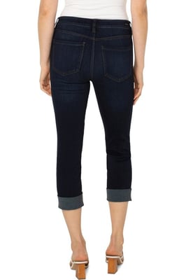 Charlie Crop Skinny Wide Rolled Cuff Destiny Dark Jeans