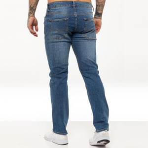 Kruze Herren Straight Leg Stretch Jeans