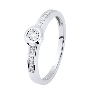 Diamant Solitär unterstützt 0,060 0,50 Cts Cts Illusion Weißgold
