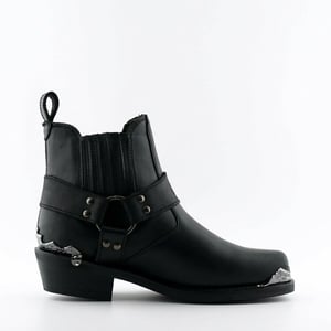 Grinders Herren Schwarze Cowboy Biker Stiefel - Eagle Lo