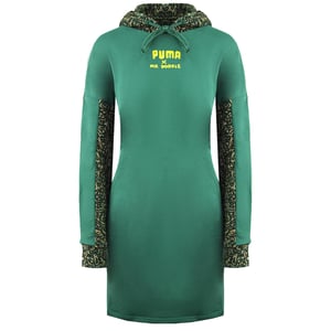 Puma x Mr. Doodle Longsleeve Pullover Grüne Frauen mit Kapuze -Jumper Kleid 598686 91