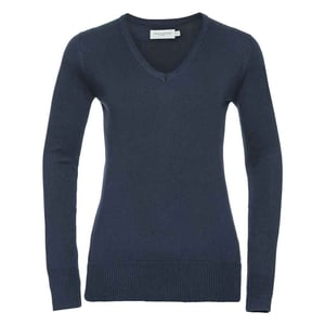 Russell Collection - Sweatshirt V-Ausschnitt für Damen (Dunkelblau)