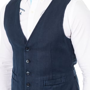 Feinstrickweste für Herren mit verstellbarem Gürtel, V-Ausschnitt HMJA11