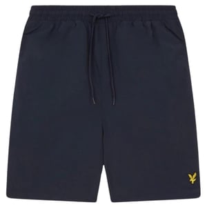 Dunkelblaue Badeshorts mit Logo von Lyle & Scott
