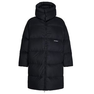 Off-White Bounce Hooded Schwarze lange Pufferjacke