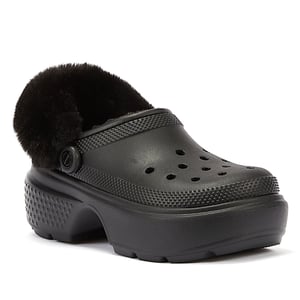 Stomp Lined Pantoletten - Crocs - Thermoplastik - Schwarz