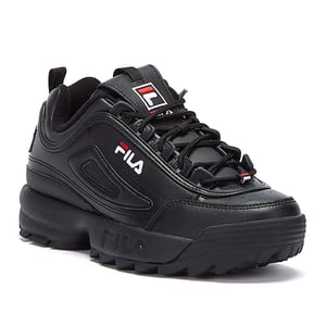 Mens Womens Fila Disruptor II Premium-Trainer - (Schwarz / Weiß / Fila Rot)
