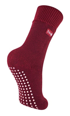 Kinder Hausschuh Socken mit Greifern | THMO | Dick & warm Komfort Loose Top Non Slip Thermal Socken - Fuchsia