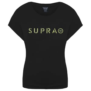Supra Kurzarm rund Hals schwarze Damen All Caps T-Shirt 192225 010