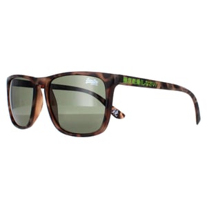 Superdry Shockwave 102 satijn gevlekte havana groene zonnebril