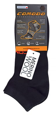 Comodo - Unisex Merino Wool Running Socken | Leichte Sport Socken - Schwarz