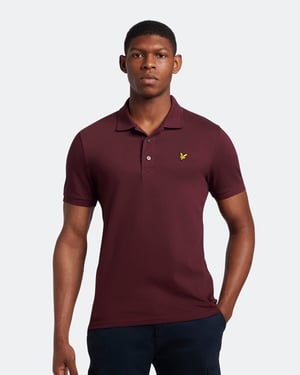 Lyle & Scott Einfarbiges Poloshirt in Burgund