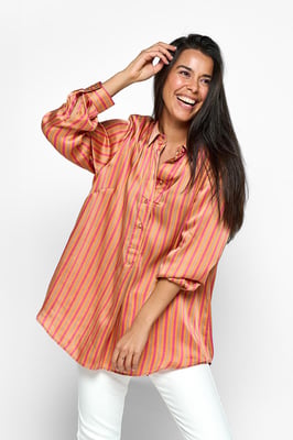 Caroline Tensen California Print Bluse Rosa / Orange