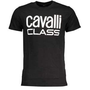 Cavalli Class Bold Weißes Logo Schwarzes T-Shirt