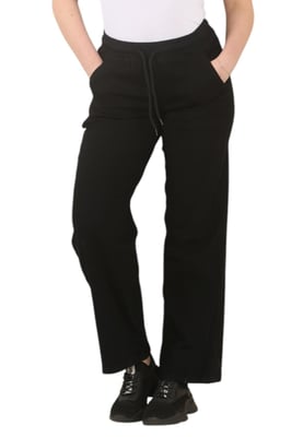 MYT Womens Elasticated High Waist Wide Leg Jeans in Schwarz
