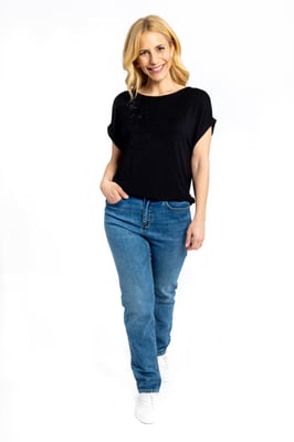 Starburst Kurzarm-T-Shirt - Schwarz