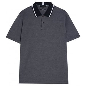 Ted Baker Arts Mini Jacquard Stitch Mens Dunkelblaues Polo -Hemd