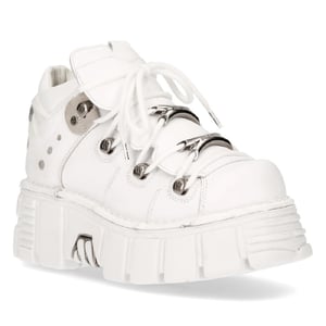 New Rock Gothic-Stiefeletten aus weißem Leder - 106N-S8