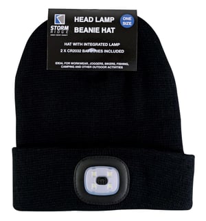 Erwachsene / Herren Winterstrickmütze mit LED-Leuchtfackel