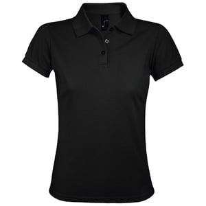 SOLs Womens/Ladies Prime Pique Polo Shirt (Schwarz)