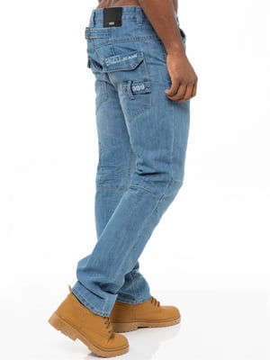 Enzo Herren Denim Jeans Straight Leg - Himmelblau