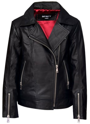Kinderjacken Designer-Bikermäntel aus 100 % Leder für Mädchen mit Reißverschluss (1–13 Jahre)