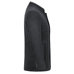 Herren Kurzer Slim Fit Mantel mit Stehkragen Business Casual Wollmantel Grau