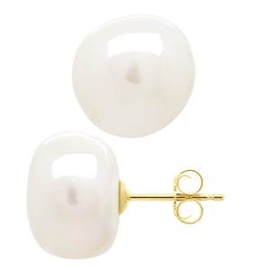 Ohrringe Gelbgold - Echte Süßwasser-Zuchtperlen Barock 12-13 mm