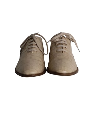 Alexander Wang Ingrid Krokodilprägung Oxfords aus beigem Kalbsleder