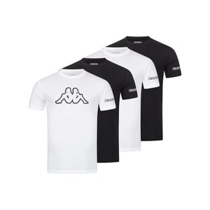 Kappa 4er Set T-Shirt LOGO in Schwarz/Weiß
