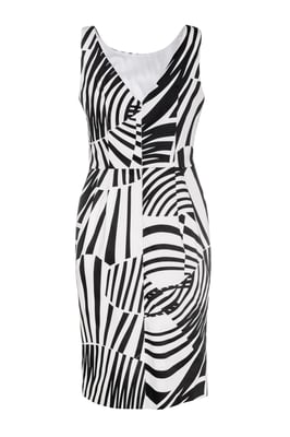 Grafisches Op-Art-inspiriertes Kleid aus Stretch-Baumwolle