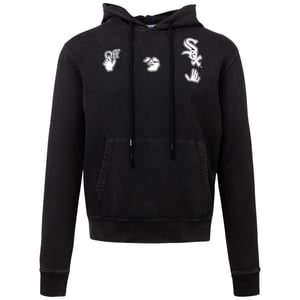 Off-White X MLB Chicago White Sox Slim Fit Schwarzer Kapuzenpullover