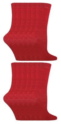 Sock Snob - 12 Paires Chaussettes Enfants Unies | Chaussettes Coton Ecole - Rouge